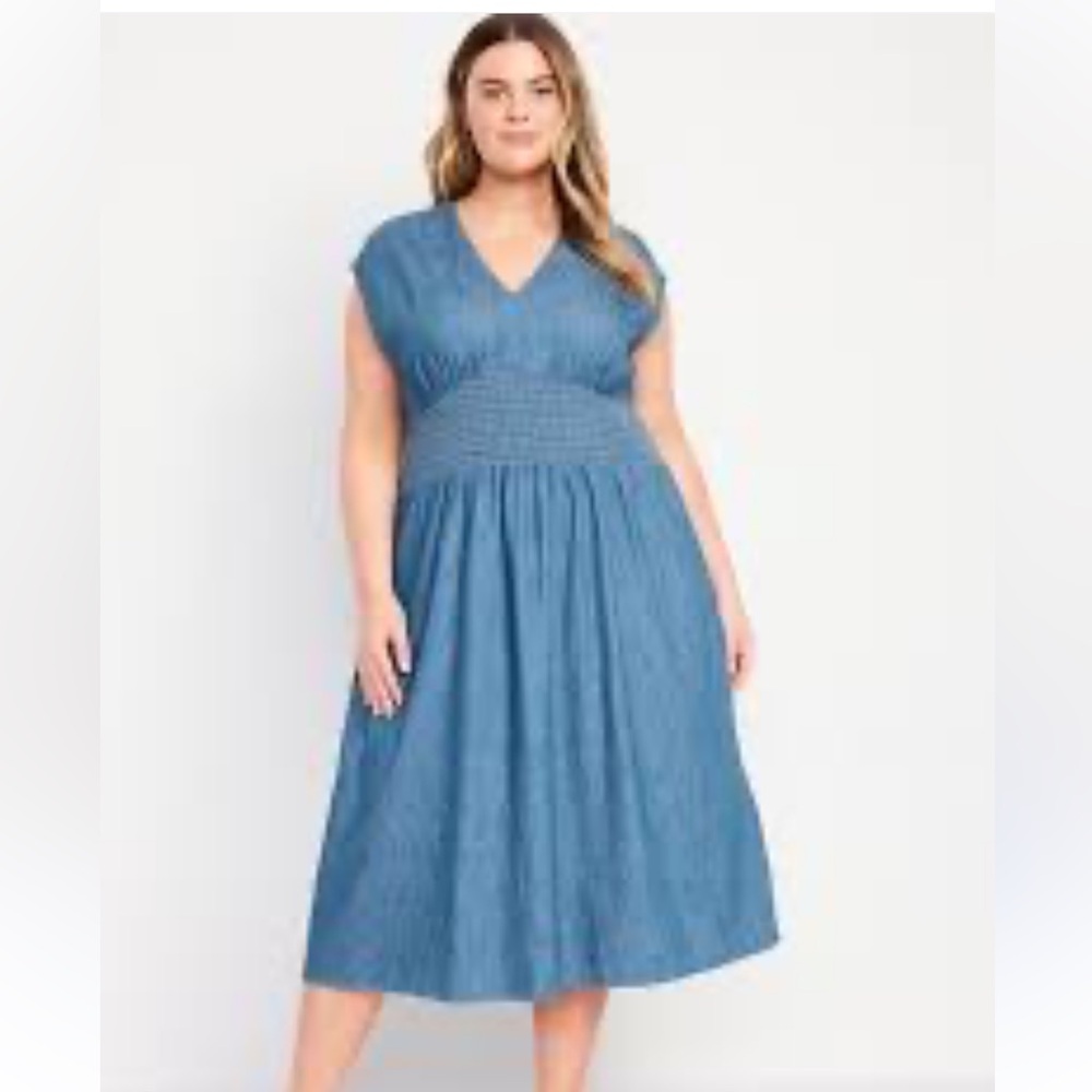 Waist-Defined Midi Dress Old Navy NWT